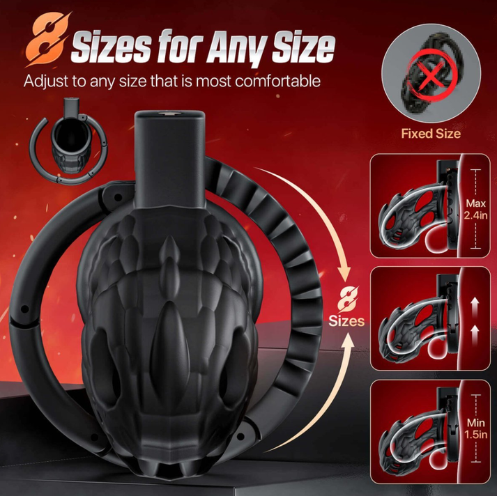Adjustable Hollow Out Male Chastity Cage SM — view 2