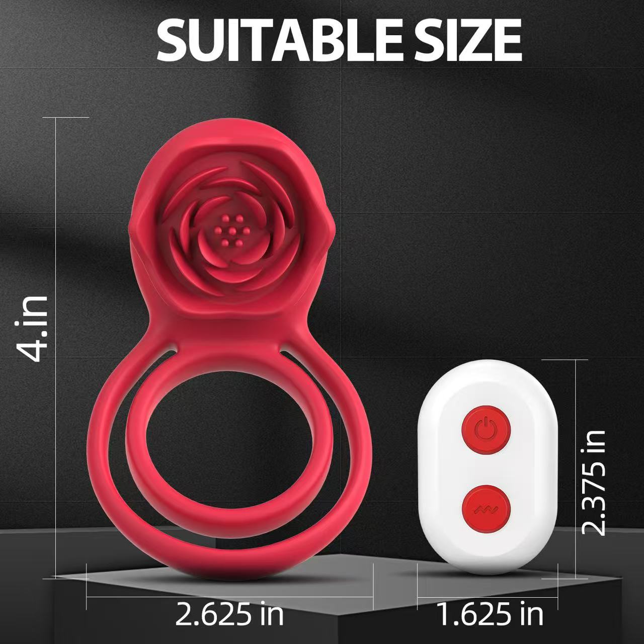 Multi Functional Double Penis Cock Rings with Remote - additional view