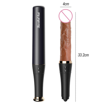 Baseball Bat Shaped Adjustable Length Silicone Vibrator With Temperature Control & Multi-Layer Oscillation Contact Structure For Adult Personal Matching Use