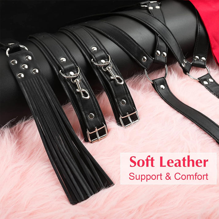 PU Leather Bondage Set – Wrist & Waist Cuff Combo — view 5