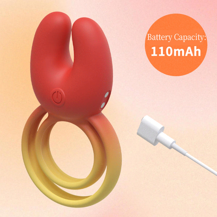 Full Enclosed Silicone Nipple Stimulator & Couples Vibrating Ring with Remote Control — view 3