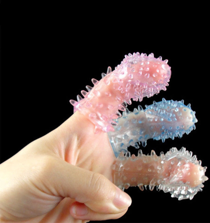 Textured Crystal Finger Sleeve, G-Spot Finger Cot for Women, Bullet Vibrator Cap Cover — view 5