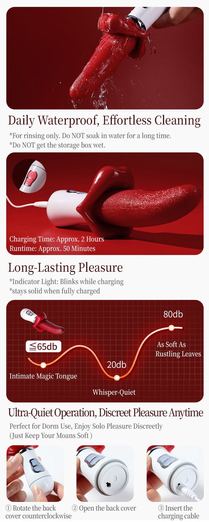 Tongue Licking Vibrator for Women, Realistic Tongue-Style Clitoral Stimulator Egg — view 7