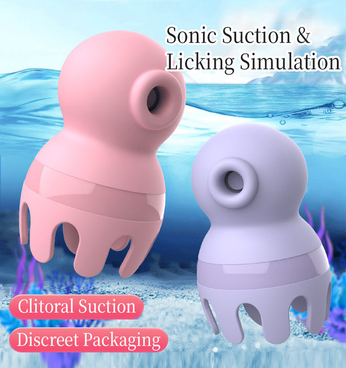 Small octopus sucking licking vibrator clitoral massager for women — view 6