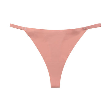 Seamless Ice Silk Thin Strap One-Piece String Thong Sexy T-Pant Thin Sports Yoga Low-Waist Invisible Underwear