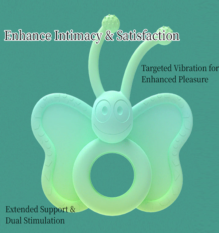 Liquid Silicone Butterfly Male Cock Ring with 20 Vibration Frequency Chargable Massager — view 5