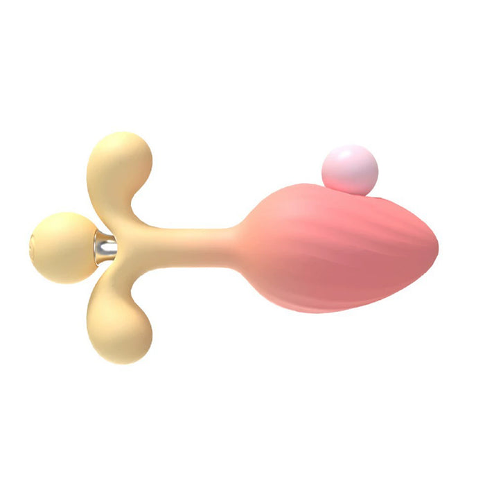 Three slim silicone anal plugs in graduated sizes with rounded tips and a wireless remote