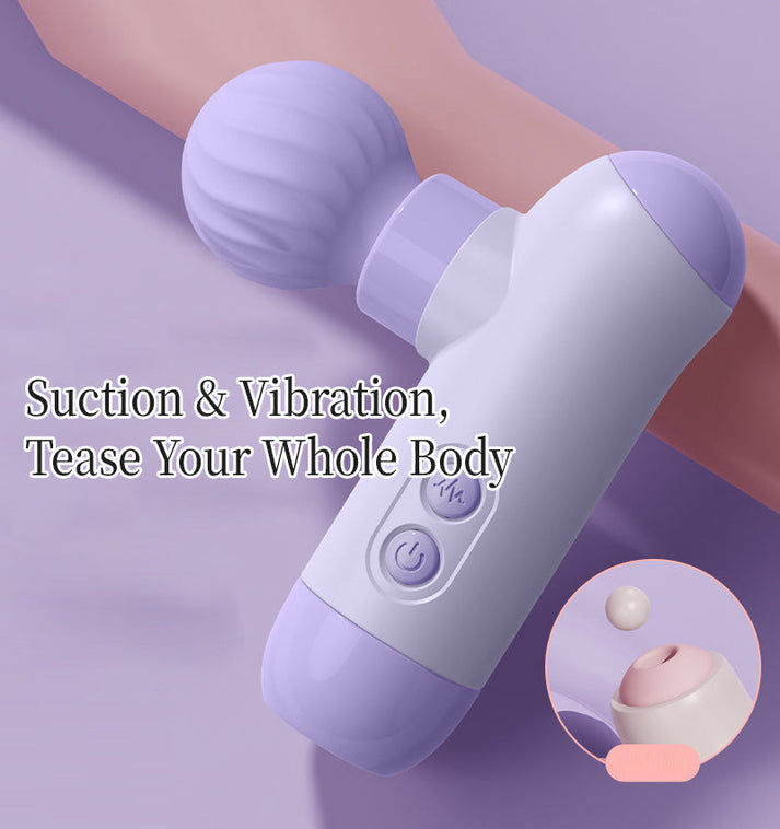 Dual-headed Tongue-Licking Vibrating Massager with Fascia Gun Function, USB Rechargeable — view 2