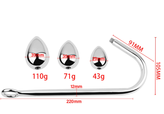 SM Metal hook anal plug — view 5
