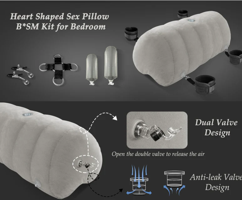 Heart Shaped Inflatable Bedroom Dildo ，upsize Pillow with - gallery image