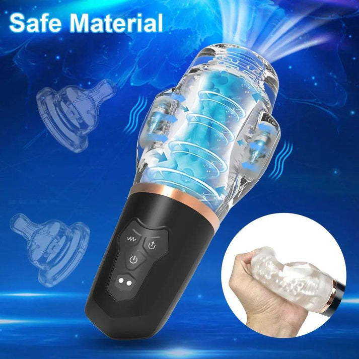 Black Automatic Male Masturbator Stroker Vibrator Men Sex Toys — view 3