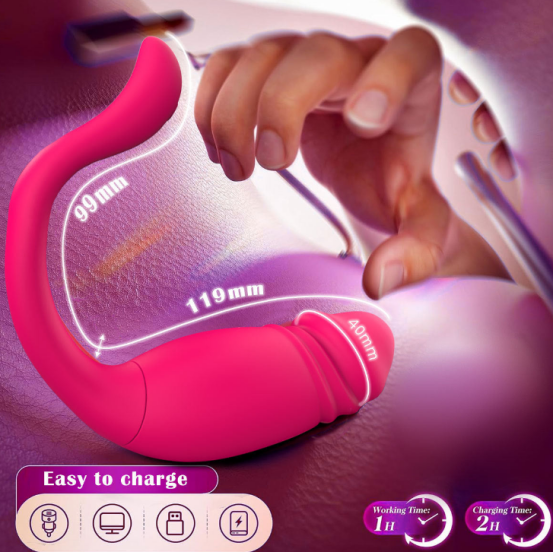 App-Controlled Thrusting Wearable Vibrator — Realistic Tip, Remote Egg — view 3