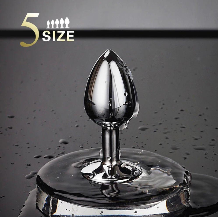 1pcs Metal Anal Plug With Gem Base — view 5