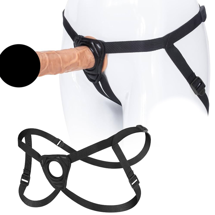 Pull-up strap-on harness briefs with attached dildo