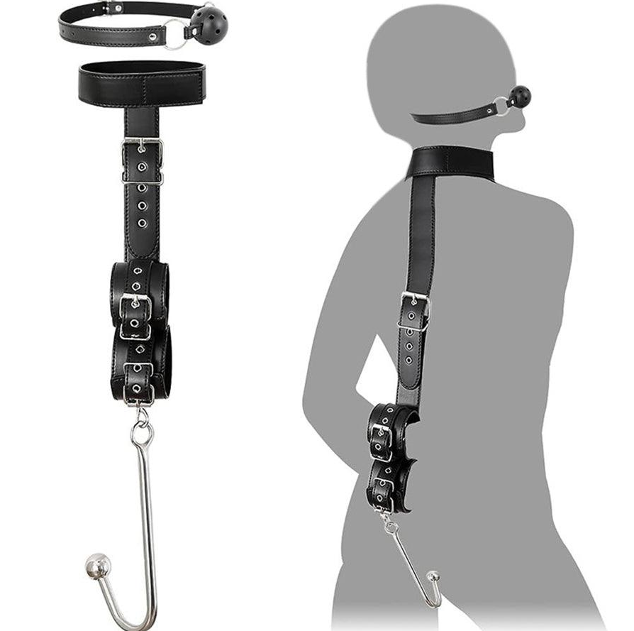 Premium Leather BDSM Anal Hook Bondage - alternate view