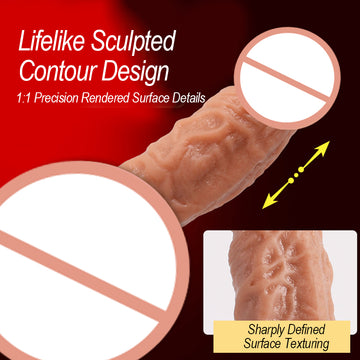 Solid Textured Intimate Massage Shaft, Skin-Gentle Realistic Contour Personal Relaxation Massager for Women