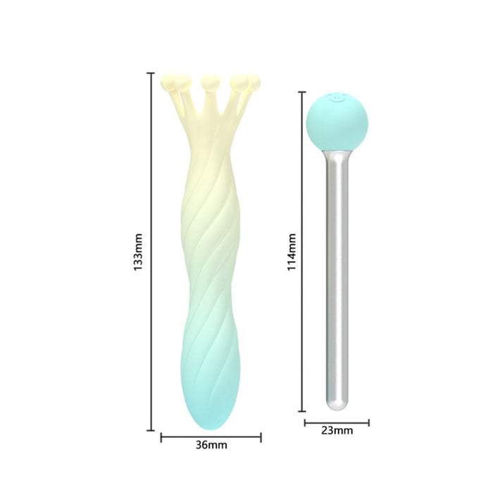 Detachable Crown-shaped Silicone & 304 Stainless Steel Personal Massager for Women — view 2