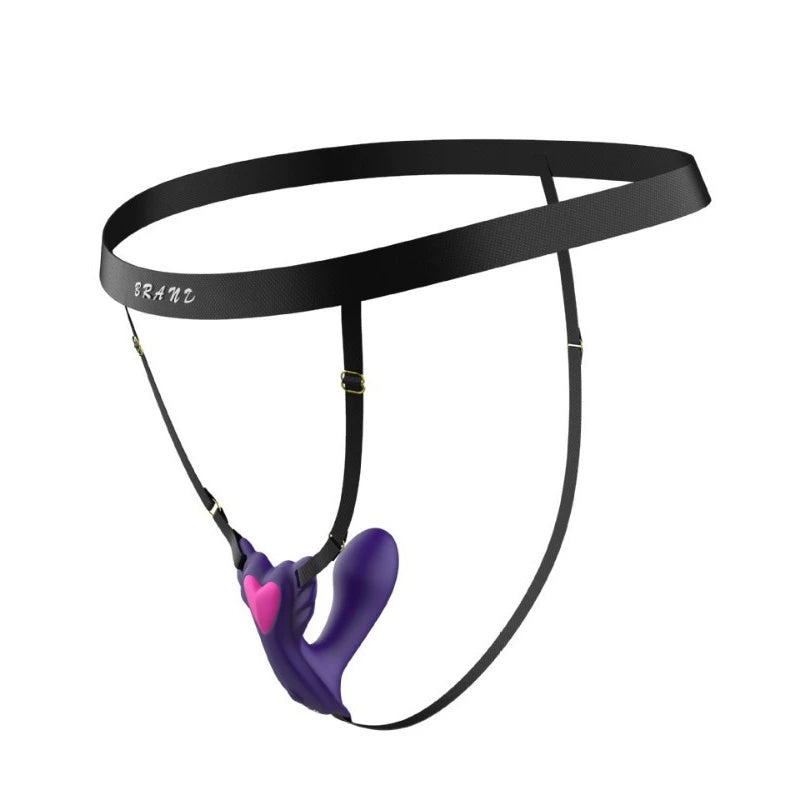 Love heart panty wearable toy with dual vibration for clitoral stimulation