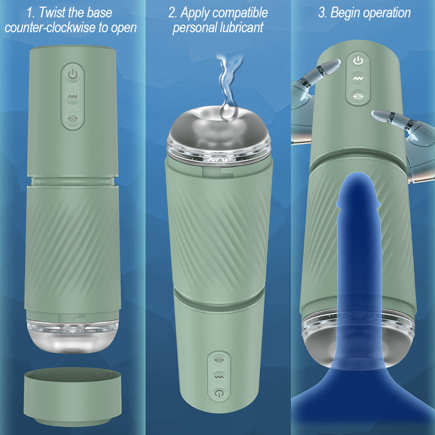 Automatic Rotating Suction & Vibration Training Masturbator, IPX7 Waterproof, USB Type-C Rechargeable
