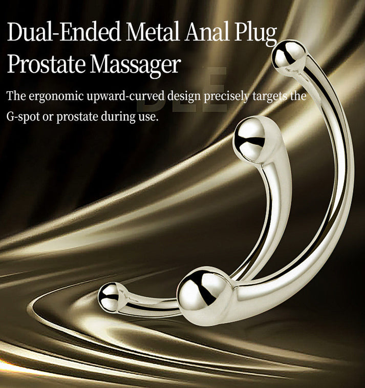 Dual-Ended Metal Anal Plug, Prostate Massager & Anal Dilator, Pleasure Toy for Men & Women — view 8
