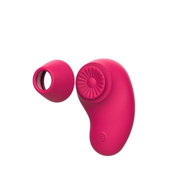 Mini double slap sucking vibrator
