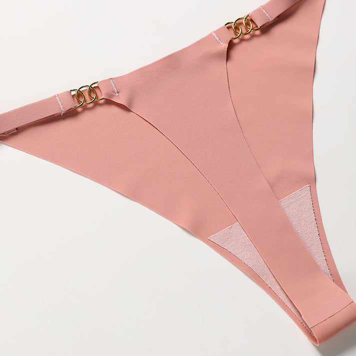 Seamless Ice Silk Thin Strap One-Piece String Thong Sexy T-Pant Thin Sports Yoga Low-Waist Invisible Underwear — view 4