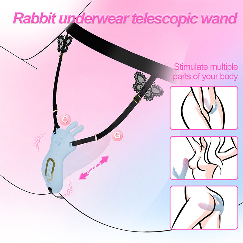 APP Dual Vibration Telescopic Rabbit Invisible Wearable Vibrator Egg Massage Vibrating Stick — view 8