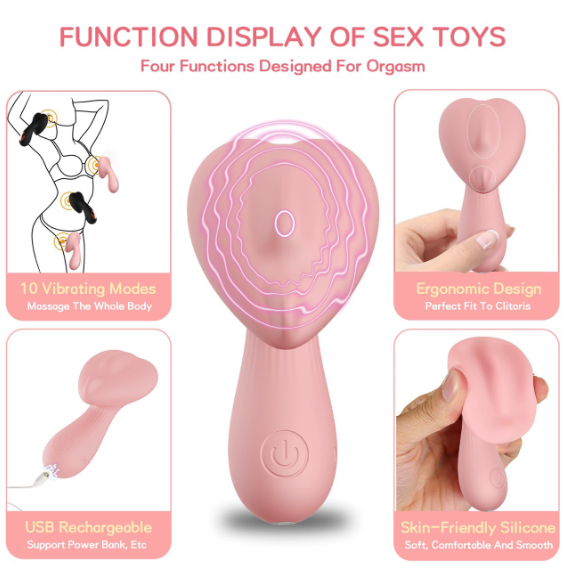 Mushroom Head Orgasm Private Parts Massage Vibrators - detail view