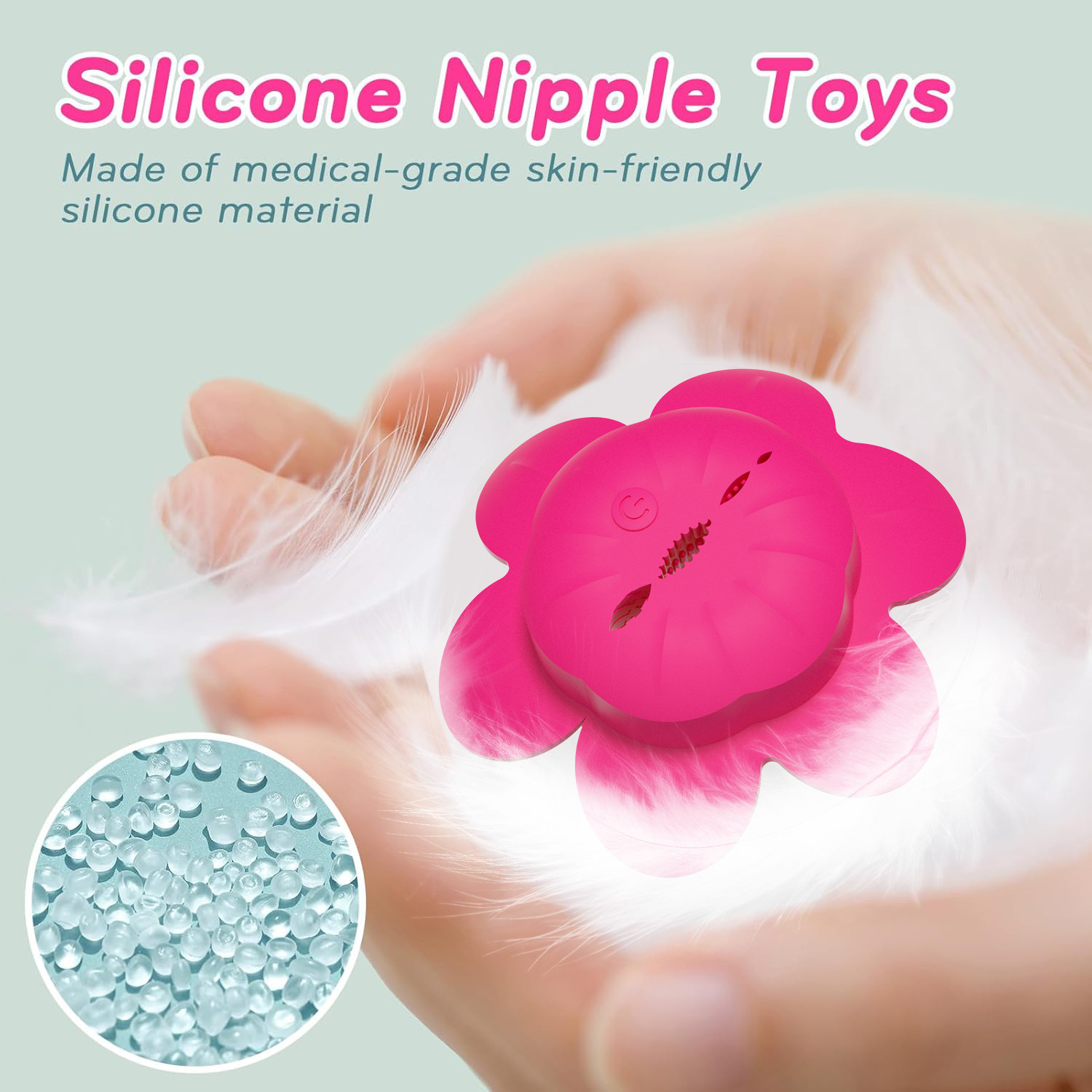 Flower Female Nipple Teasing Vibrator - detail view