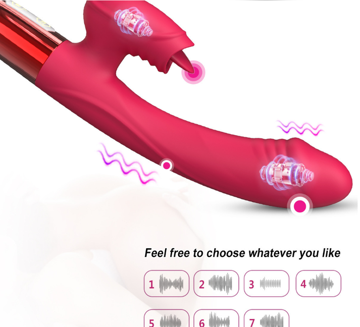 Heated Tongue Licking Vibrator - extra detail view