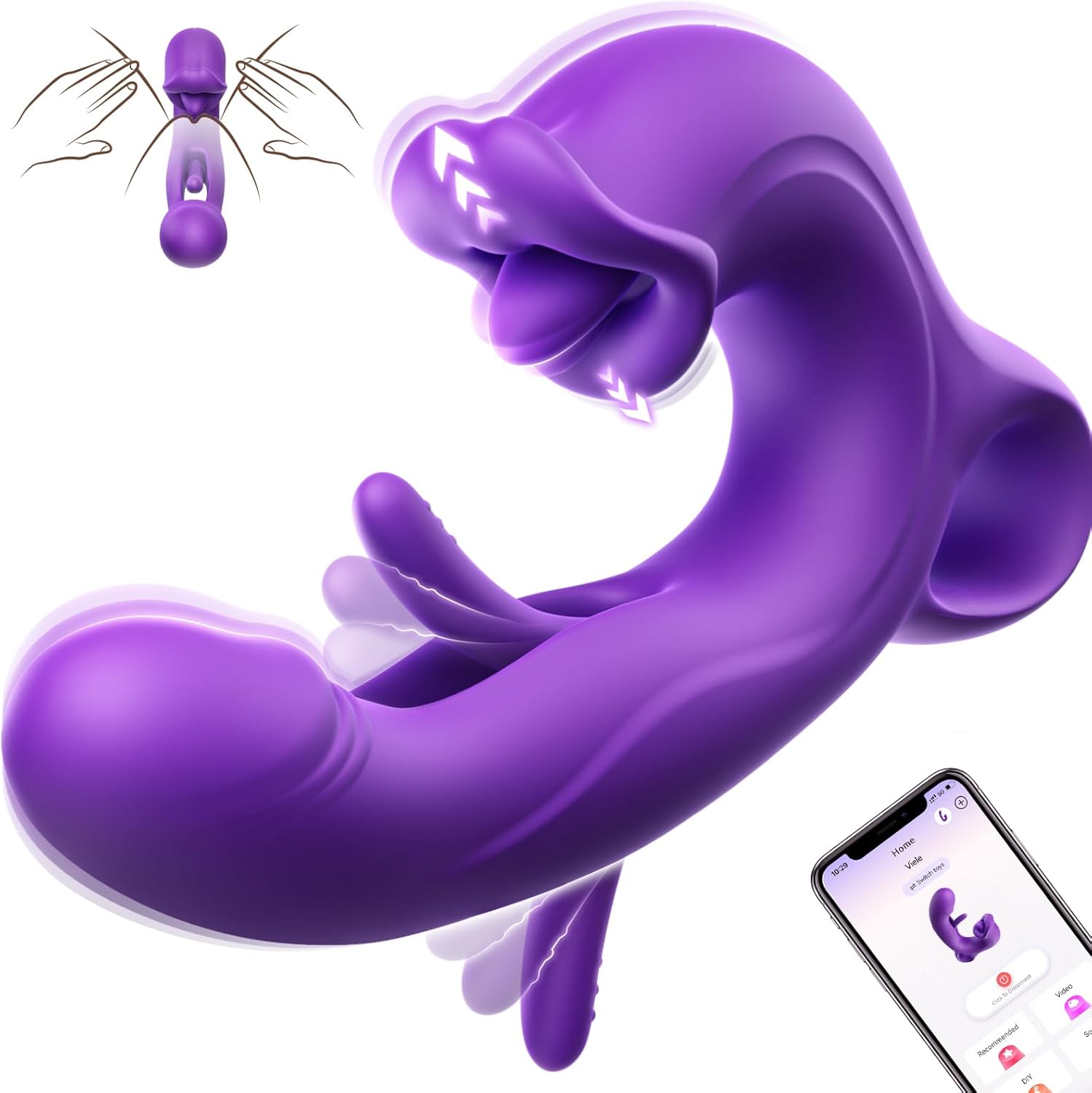 Finger Flapping Mouth Naughty Bae Vibrator G Spot Tongue - detail image