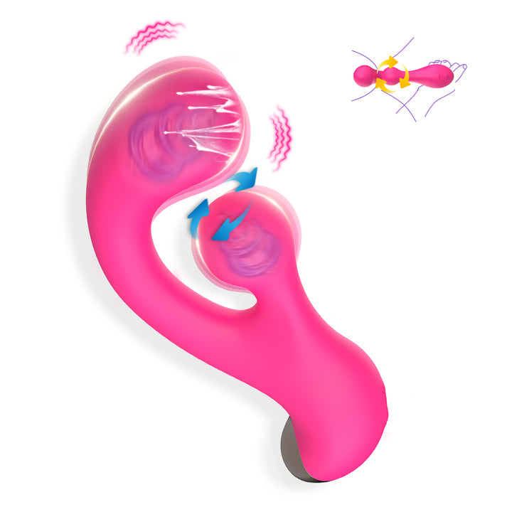 Nipple and G-spot twisting vibrator