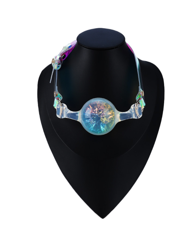 Colourful silicone ball gag