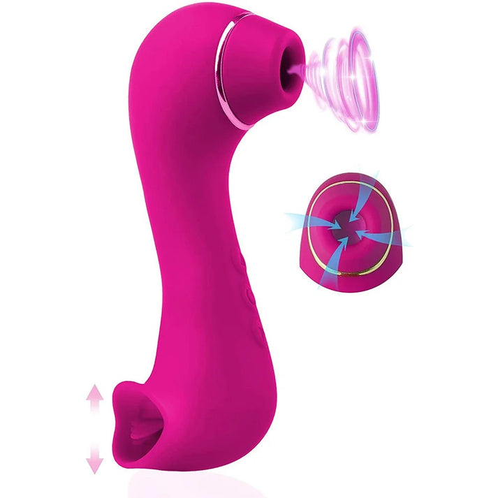 2-in-1 clitoral sucking and tongue licking vibrator