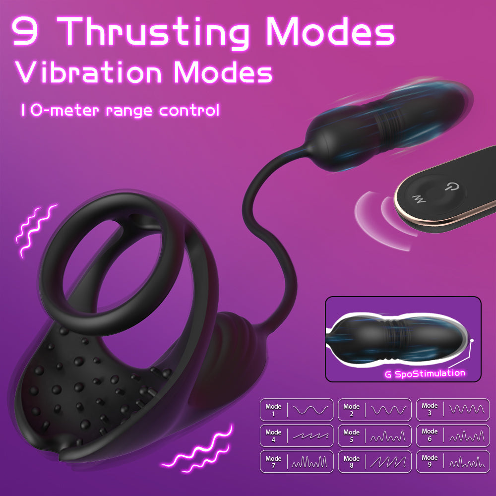 The Double - Ring Essence Locking Ring Vibration Remote - extra detail view