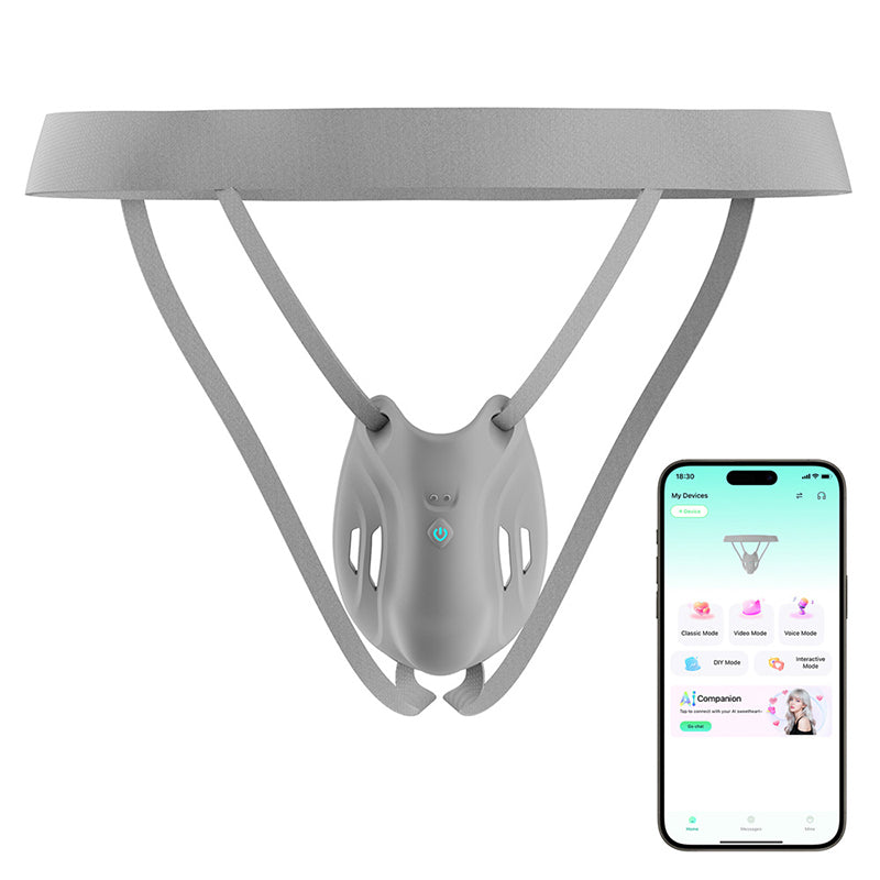 Scrotum Wearing APP Remote Penis Exerciser Vibration Massage Masturbator Male Enlargement Device — view 2
