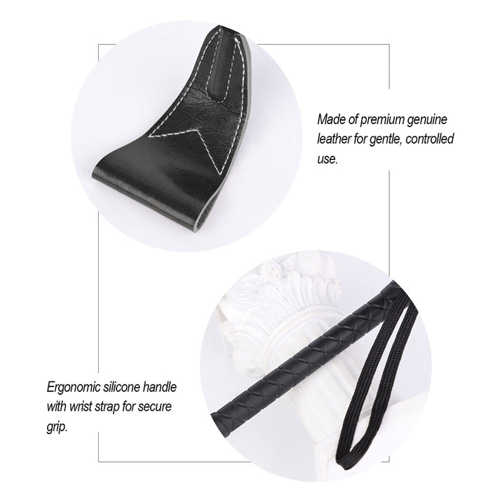 Genuine Leather Adult Play Whip & Paddle Set — view 4
