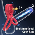 Multi Functional Double Penis Cock Rings with Remote - extra detail view