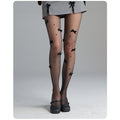 Pure Desire Velvet Bow Stockings Lolita Pearl Bow Tights Girl Style Stockings Ultra Thin — view 6