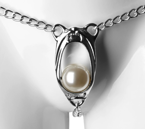 T-shaped chastity belt is used for abstaining, preventing infidelity and locking the penis — view 2