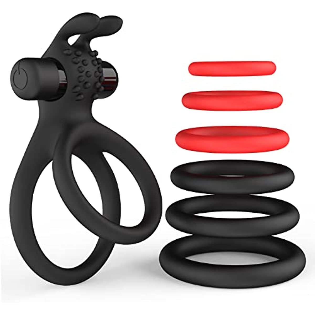 7 Different Sizes Soft Silicone Penis Ring with Vibration - extra detail view
