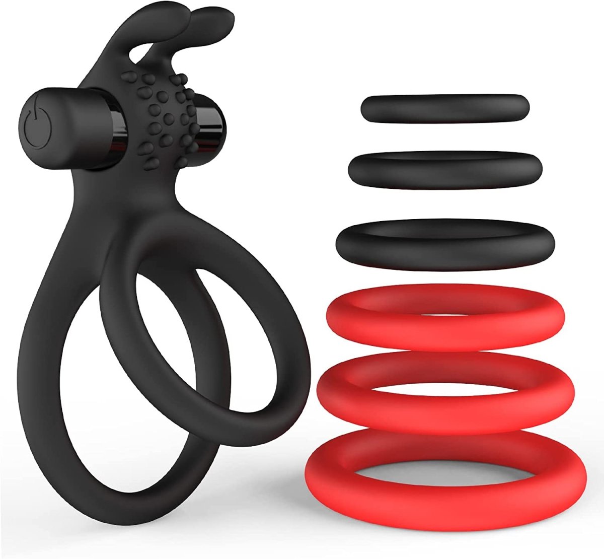 7 Different Sizes Soft Silicone Penis Ring with Vibration - product detail image