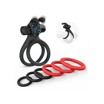 7 Different Sizes Soft Silicone Penis Ring with Vibration - product image