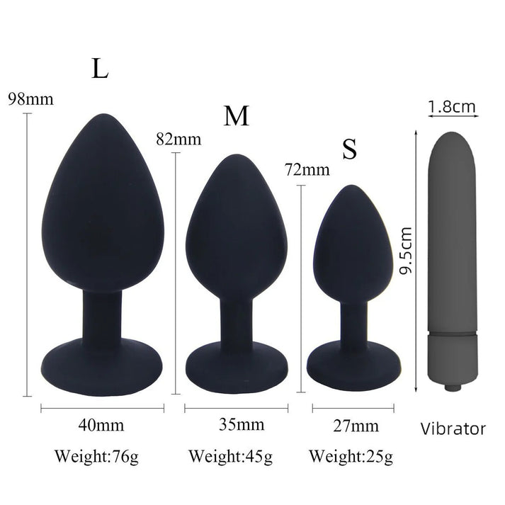 Adult Silicone Anal Plug Dildos Bullet Vibrator Butt Plugs Sex Toys — view 3