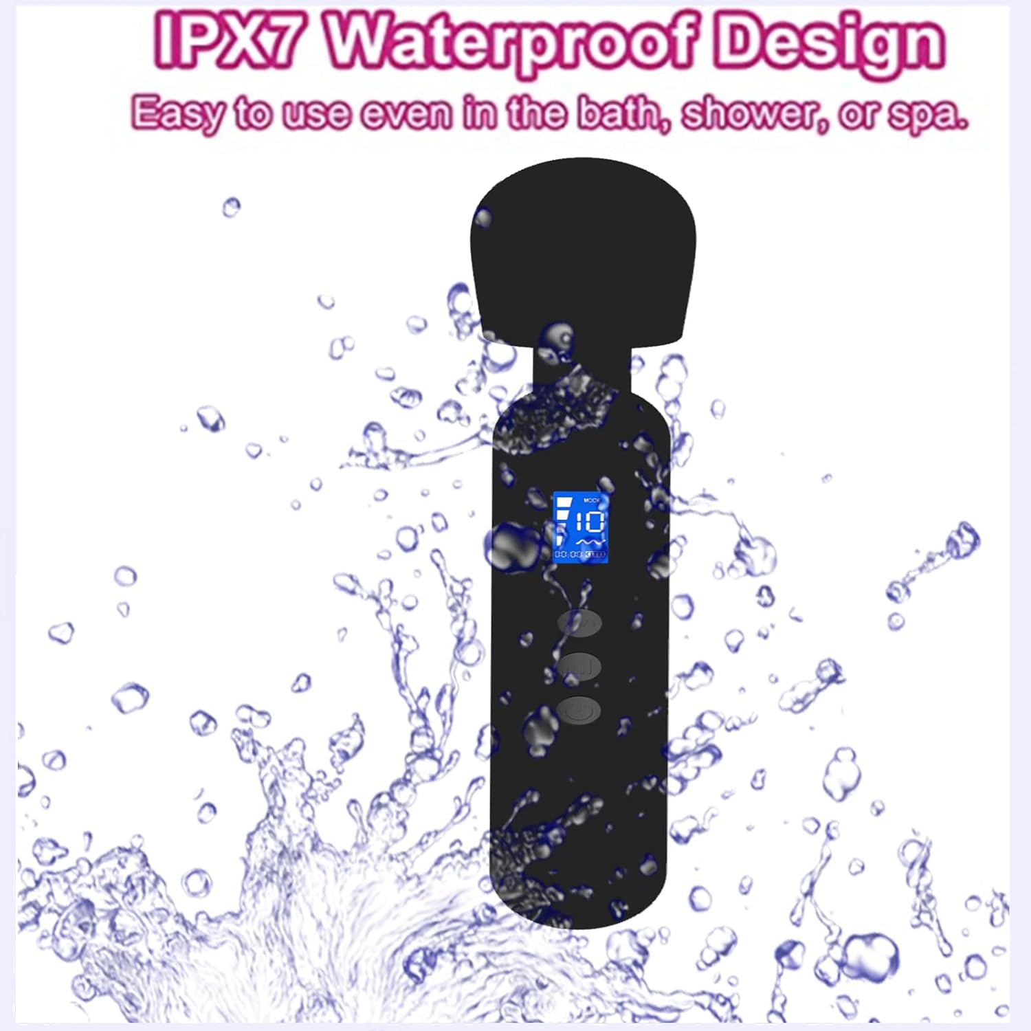 Wireless Personal Powerful Silicone Wand Massager - additional view