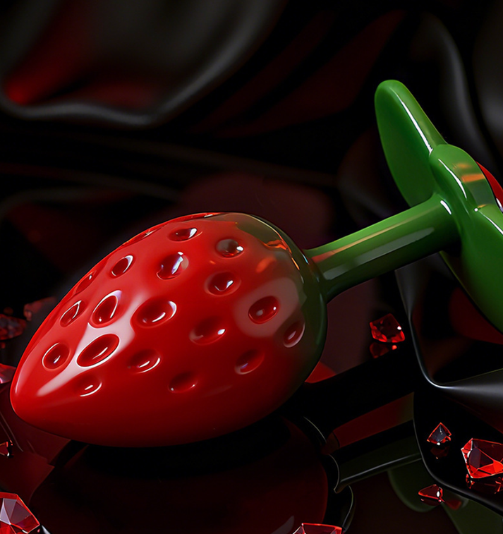 Aluminum Alloy Anal Plug Strawberry Shaped Smooth Surface for Exercises Anal Pleasure Adults Anal Sex Toys for Women Men — view 3