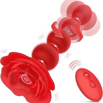 Rose Twisting Bead Pull Anal Vibrators - product image