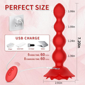 Rose Twisting Bead Pull Anal Vibrators - detail view