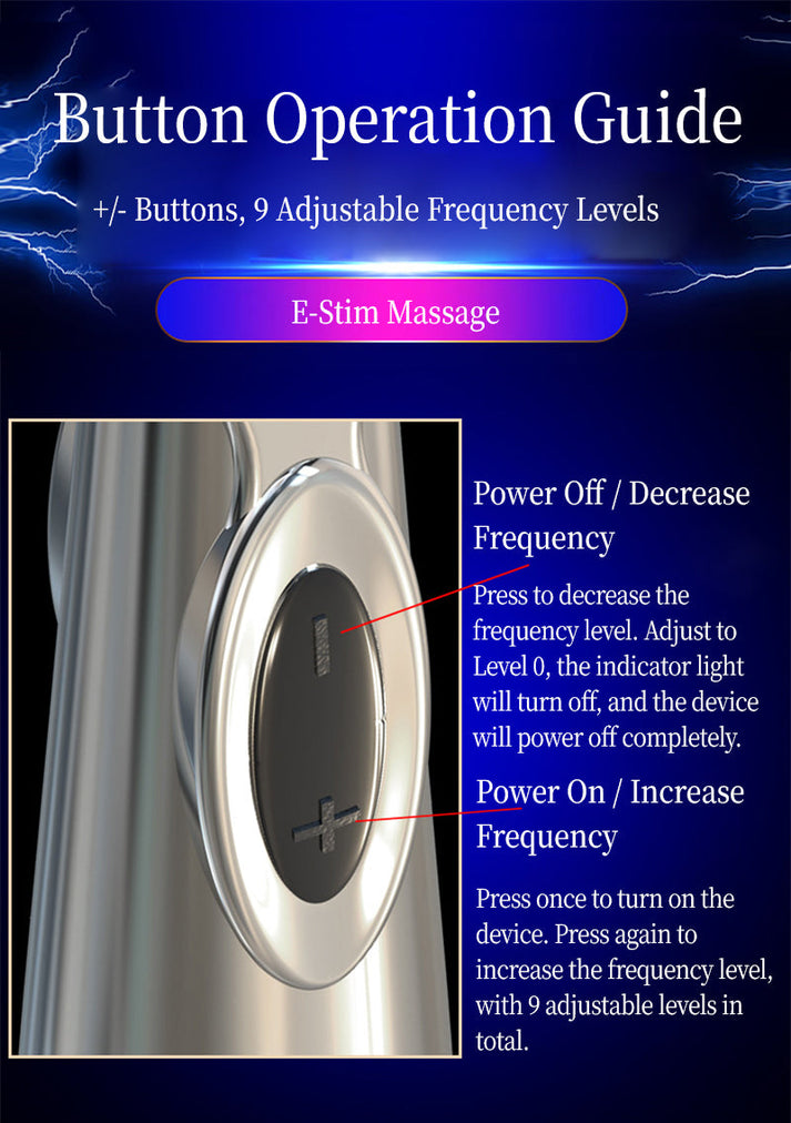 Electric Vibrating Wand with E-Stim & Multi-Frequency, Rechargeable Massager for Women — view 7