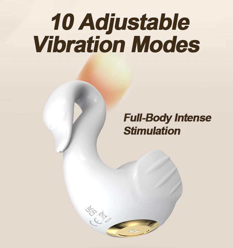 Swan Shaped Suction & Vibration Wand Massager - detail view